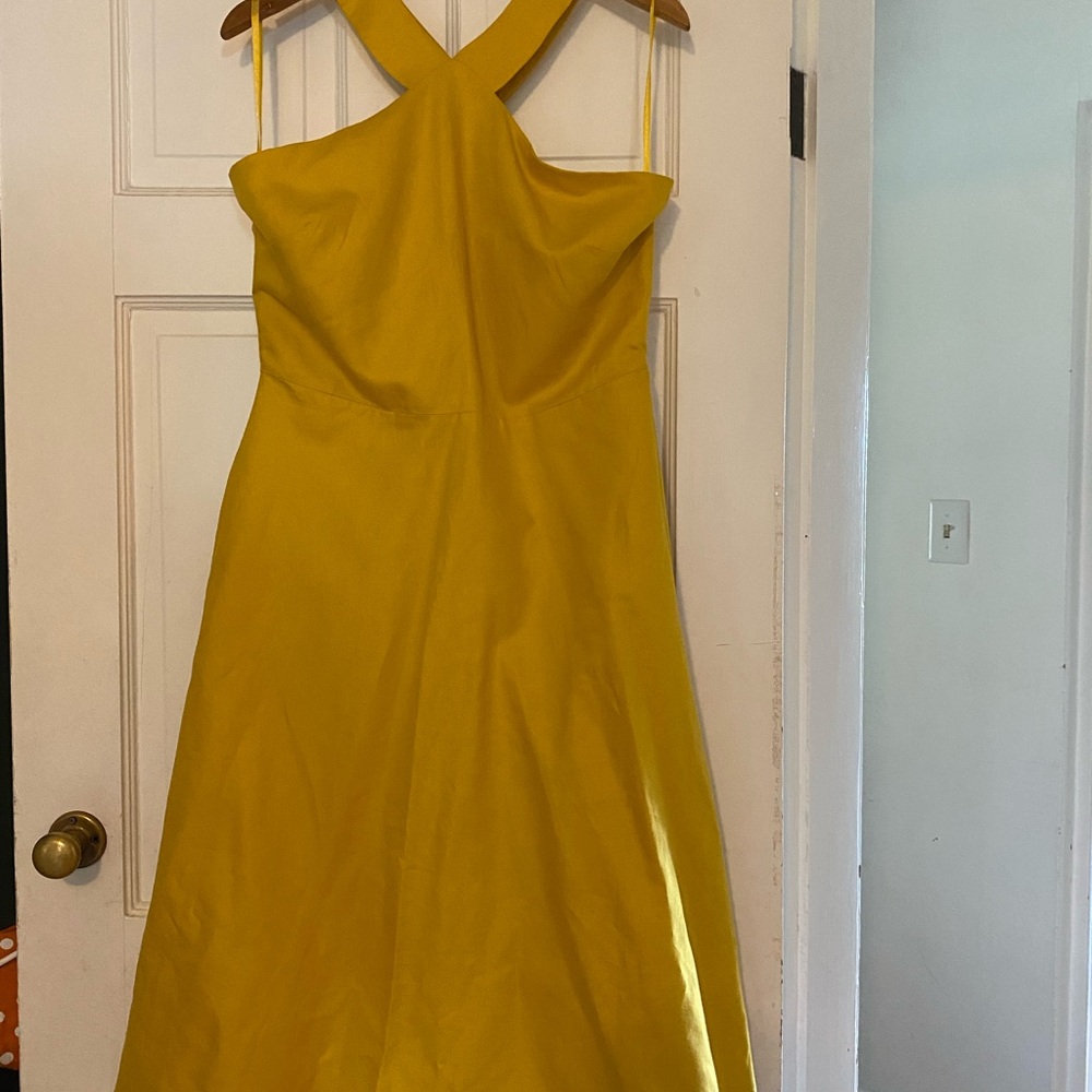 Ann Taylor Yellow Halter A-line Dress